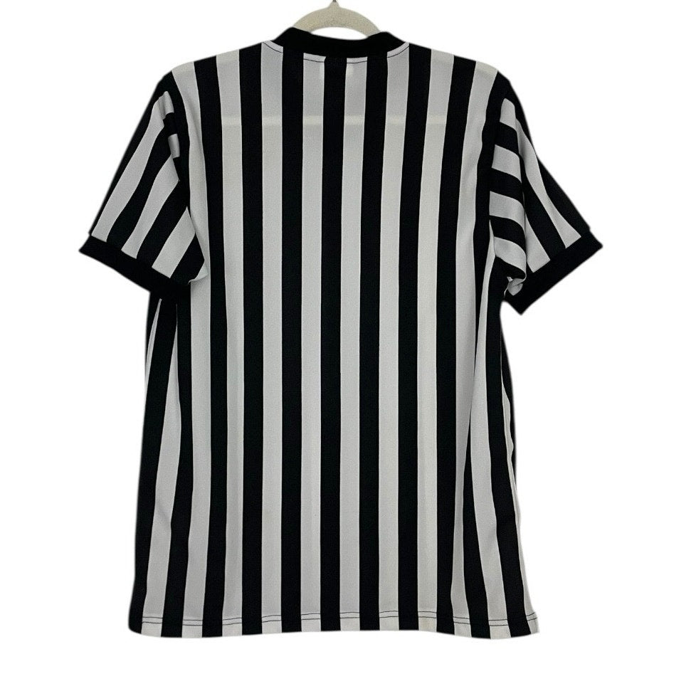 BSN Sports Black & White Striped Unisex Short Sleeve Referee V-Neck Shirt