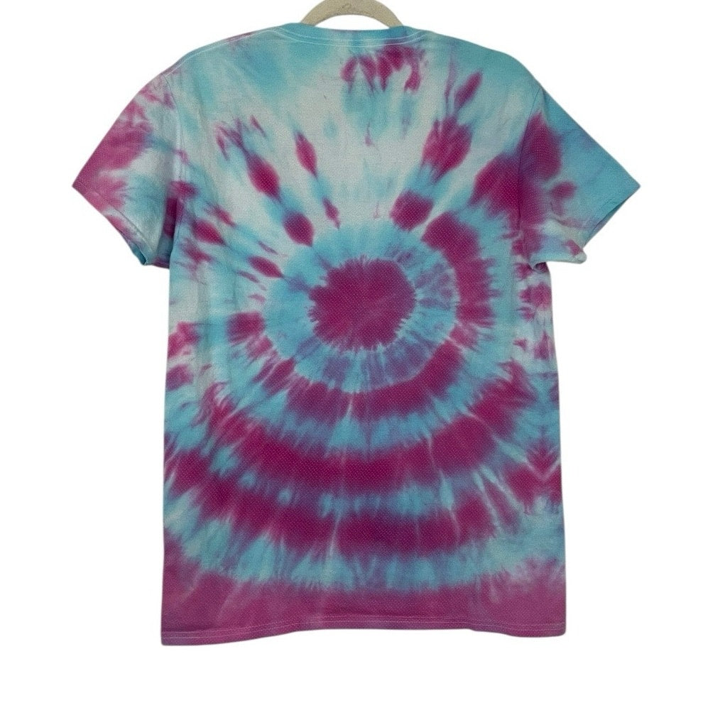Fruit of the Loom Breathable Blue & Pink Tie Dye Short Sleeve Tee