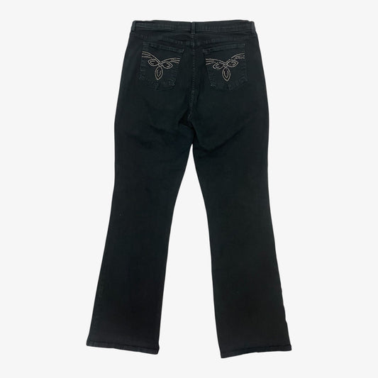 Not Your Daughter's Jeans Vtg Y2K Black Rhinestone Embellished Flare Jeans