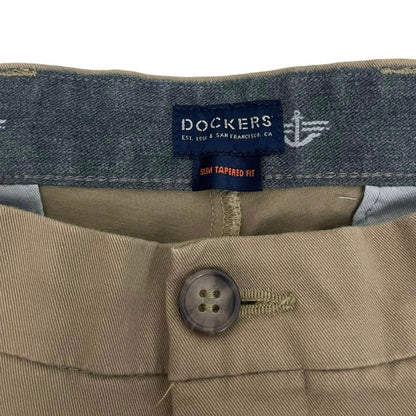 Dockers Mens Beige Slim Tapered Fit Trousers
