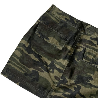 Wild Honey Green Camouflage Denim Mini Skirt