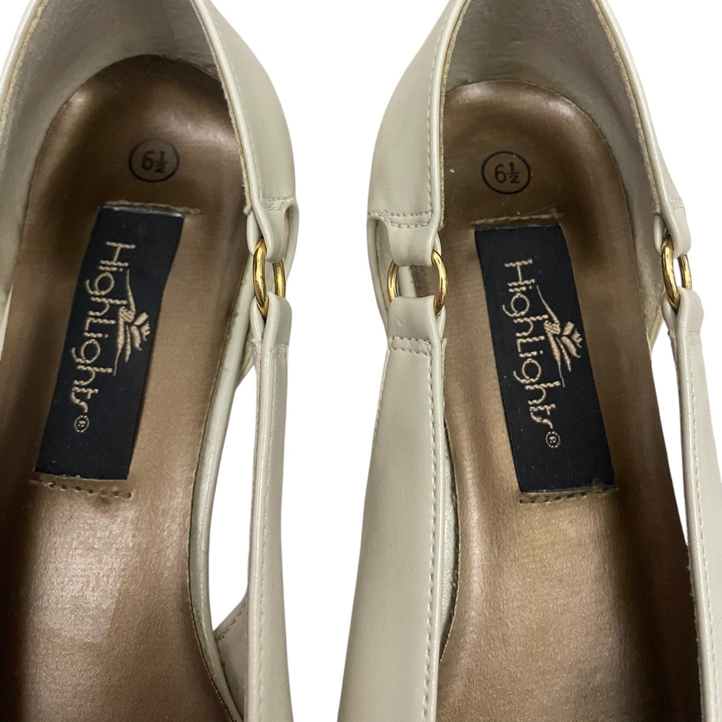 Highlights Vintage Bone Cream & Gold Tip Flats