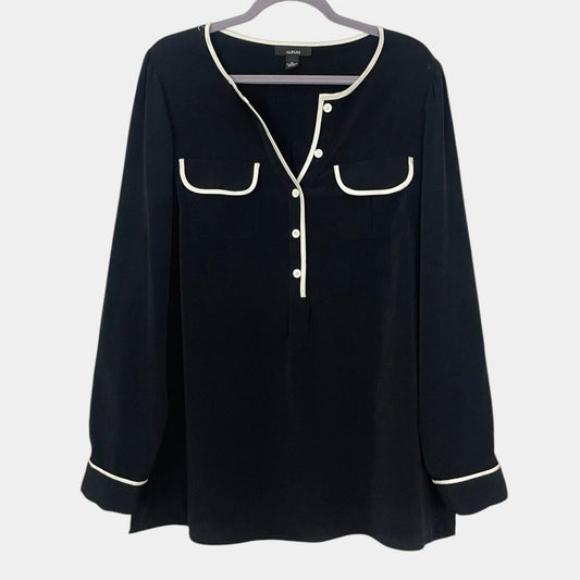Alfani Black & White Long Sleeve Blouse