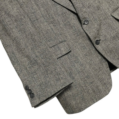 Haggar Mens Grey Gentleman's Fit Imperial Two Button Blazer Suit Coat