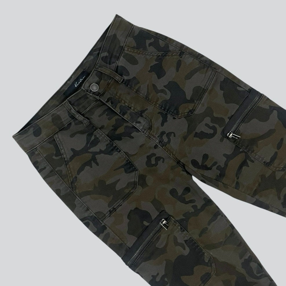 KanCan Olive Green Camouflage Skinny Cargo Pants