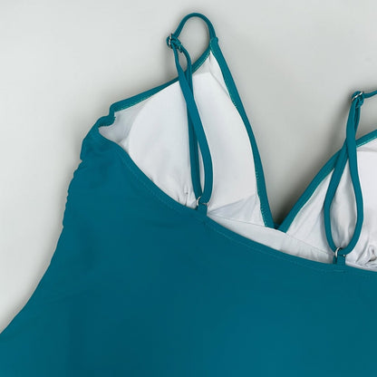 Teal Ruched One Piece Swimsuit