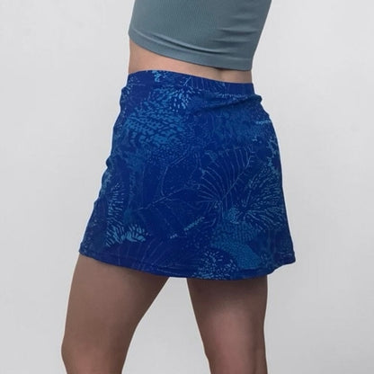 NWT Coolibar Blue Abstract Print UPF 50+ Active Mini Skort