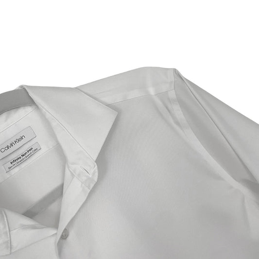 Calvin Klein Mens White Slim Fit Button Down Dress Shirt