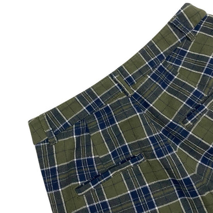 ASOS Green & Navy Blue Plaid High Rise Trousers