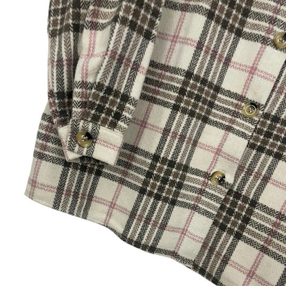 Blushing Brunette Neutral Plaid Button Down Jacket
