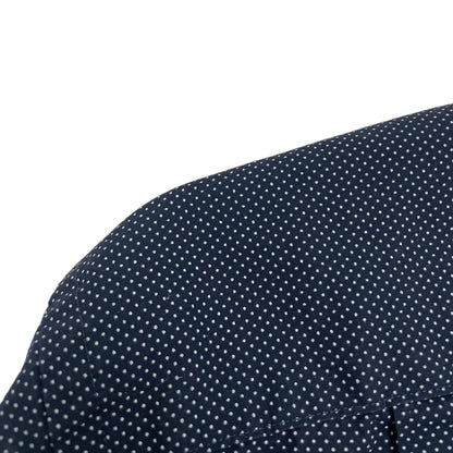 Nordstrom Rack Mens Navy Blue Polka Dot Long Sleeve Trim Fit Button Down Shirt