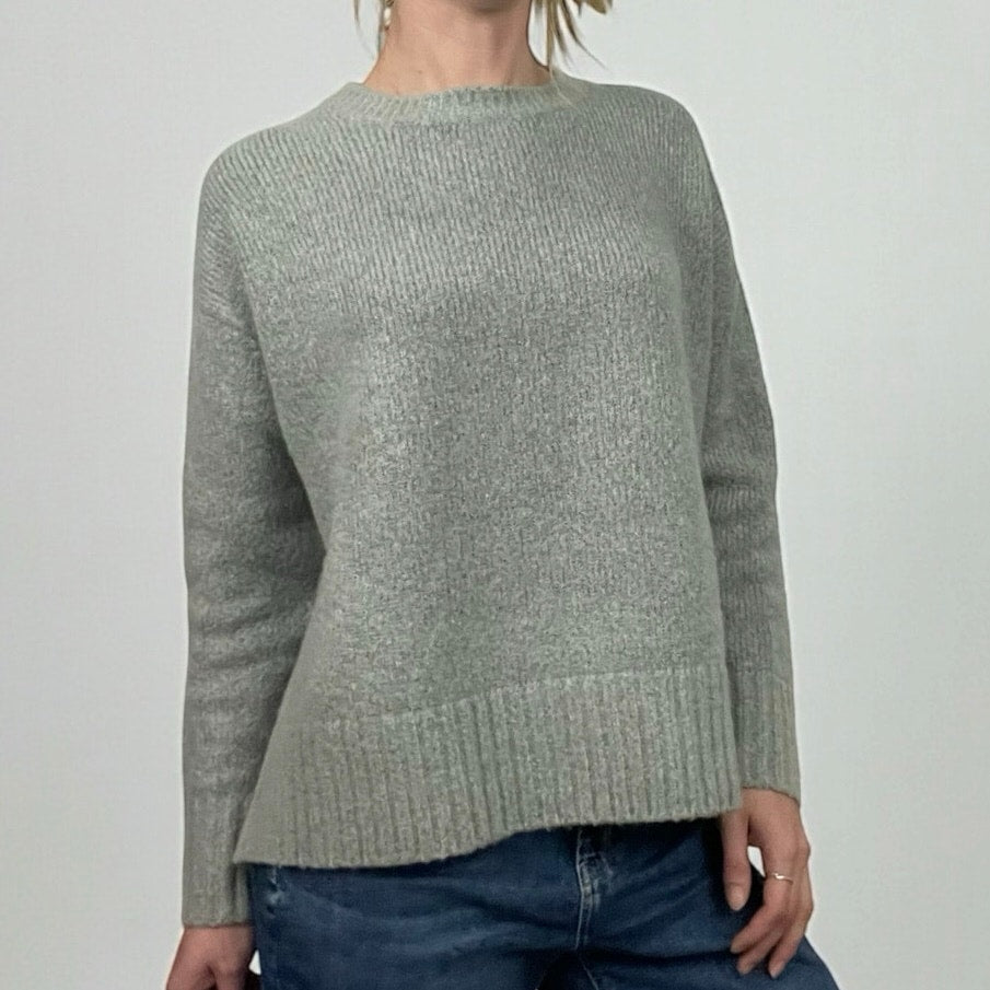 Zara Knit Grey Crewneck Sweater