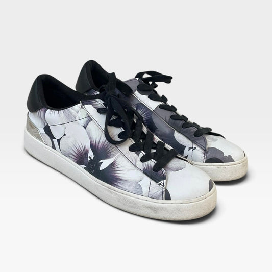 Nine West Palyla Purple Floral Print Faux Leather Sneakers
