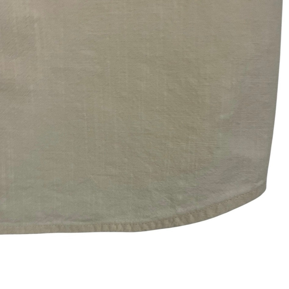 Mens Beige Button Down Short Sleeve Shirt