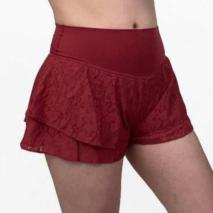 Offline by Aerie Real Me Burgundy Lace Mini Shorts