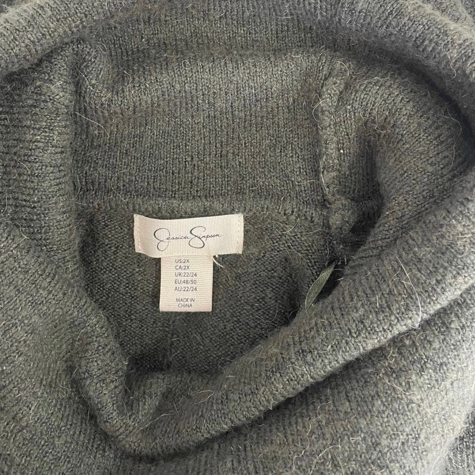 Jessica Simpson Dark Green Knit Cowl Neck Sweater