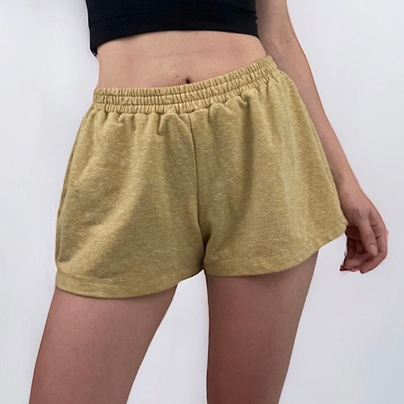 Mustard Yellow Soft Casual Lounge Mini Shorts