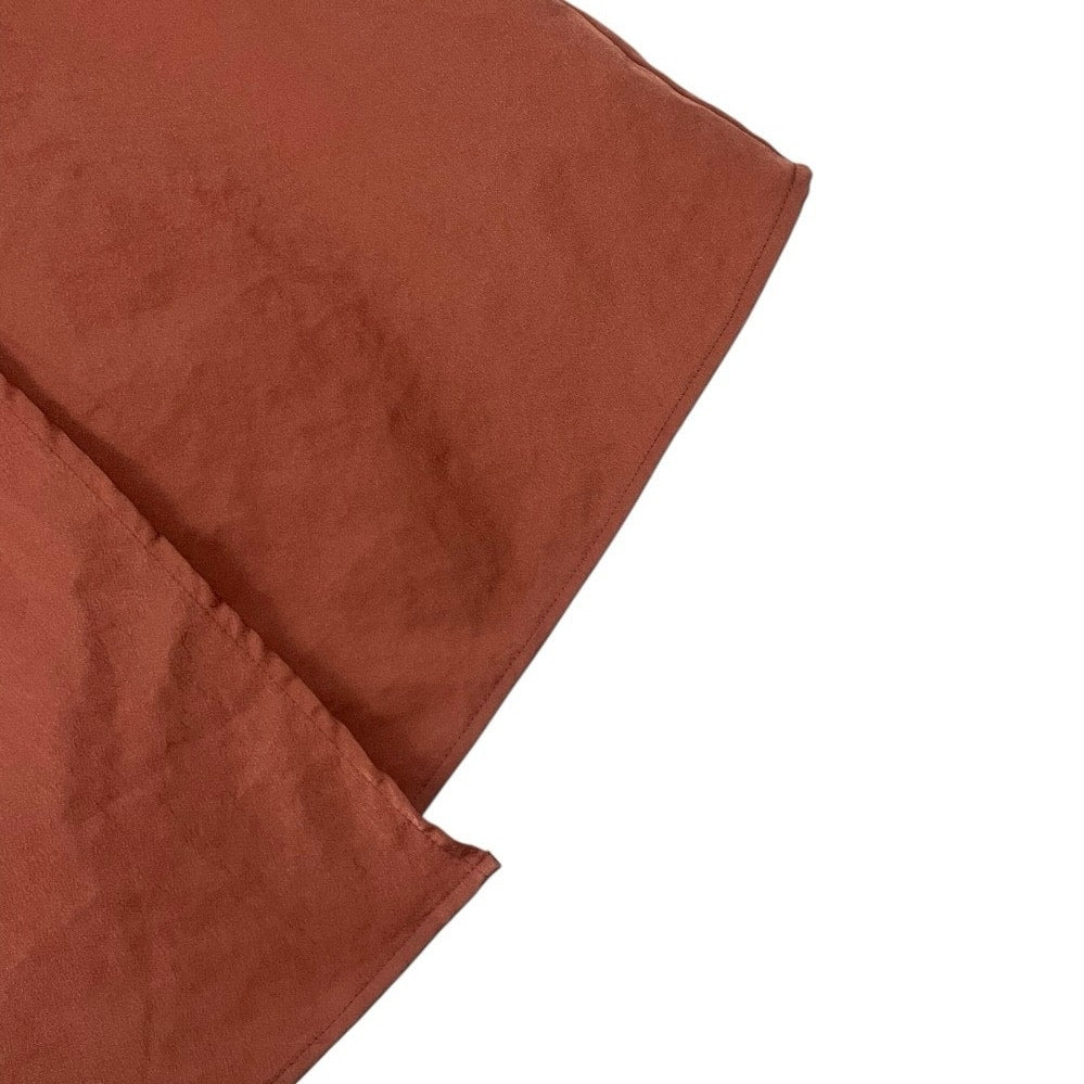 HYFVE Silky Copper Asymmetrical Midi Skirt