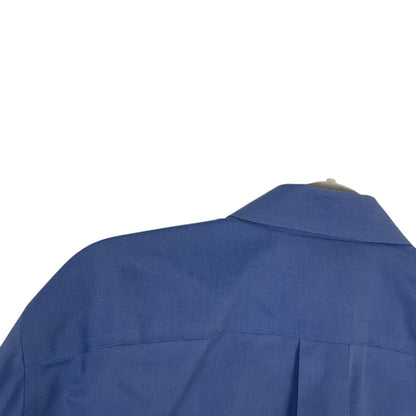 Eddie Bauer Mens Blue Relaxed Fit Long Sleeve Button Down Dress Shirt