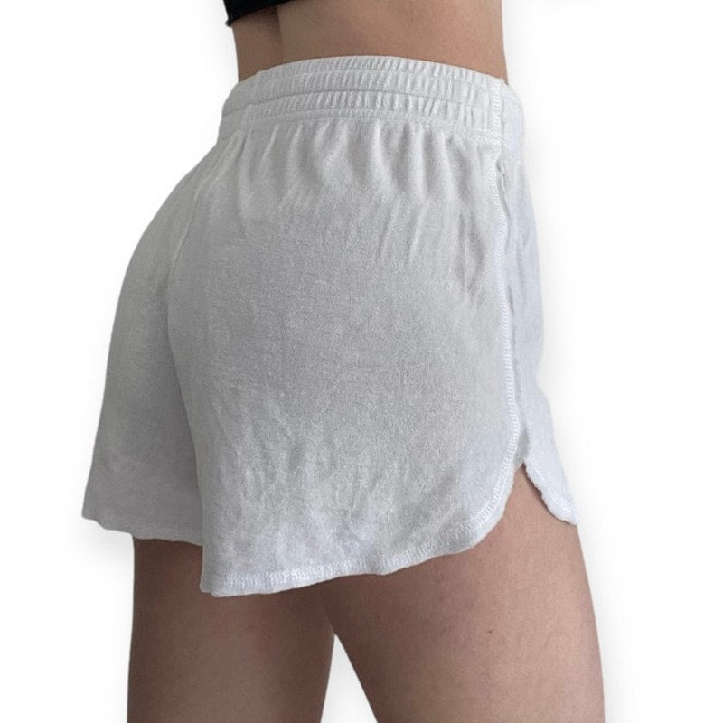 LA Made Soft White Casual Mini Shorts