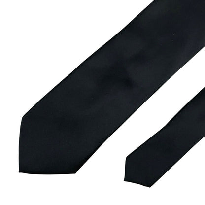 TieMart Mens Silky Black Neck Tie