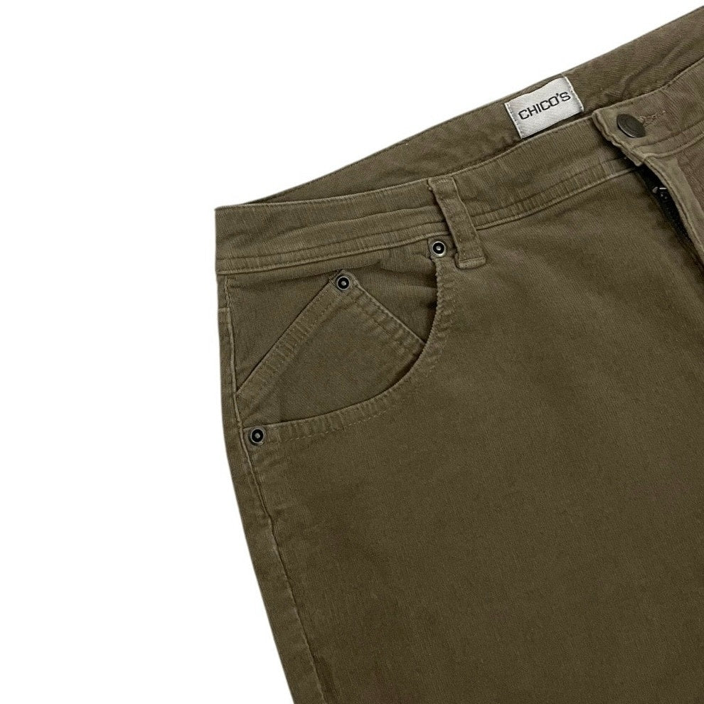 Chico's Beige Corduroy Short Cropped Pants