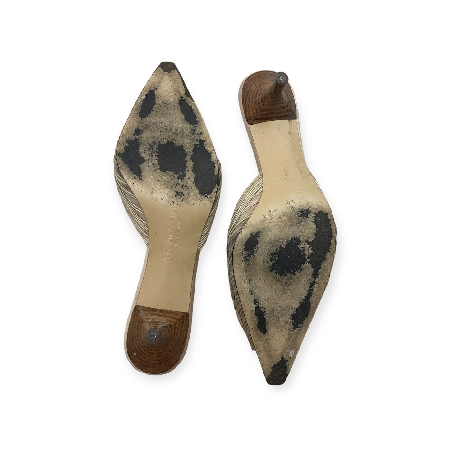 AK Anne Klein Cream Embellished Kitten Heels