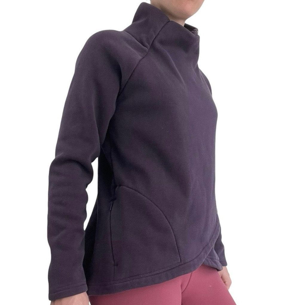 Athleta Purple Soft Asymmetrical High Neck Sweatshirt