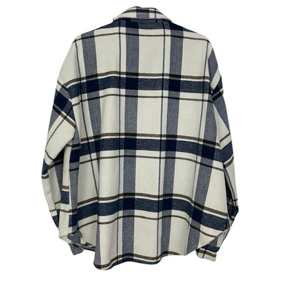 Love Tree Navy Plaid Button Down Jacket
