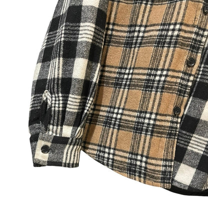 Adika Beige and Black Plaid Button Down Jacket