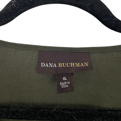 Dana Buchman Green & Gold Sequin Short Sleeve V-Neck Blouse