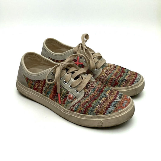 Satorisan Proudly Imperfect Colorful & Beige Woven Knit Lace Up Sneakers