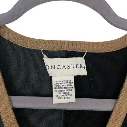 Doncaster Brown & Black Color Block V-Neck Sweater