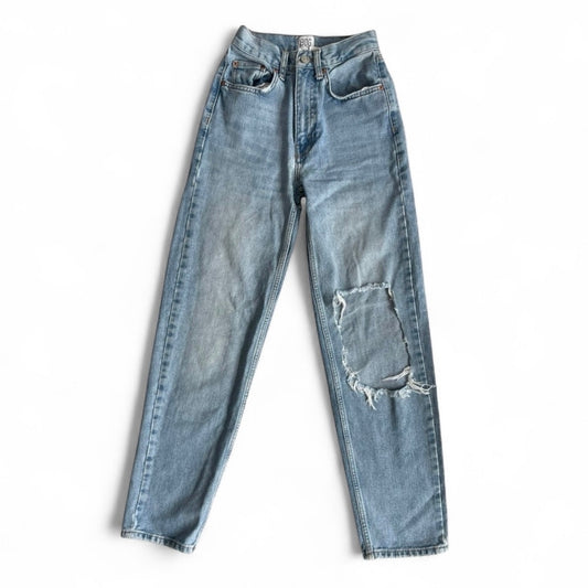 BDG Distressed Light Wash High-Rise Baggy Jeans
