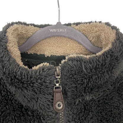 Arctic Point Vintage Fluffy Grey Faux Fur Quarter Zip