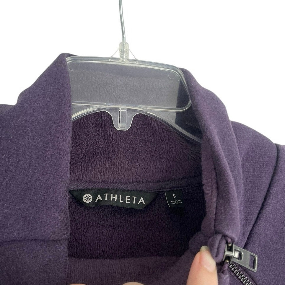 Athleta Purple Soft Asymmetrical High Neck Sweatshirt