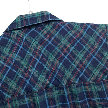 William Rast Missy Blue & Green Plaid Long Sleeve Button Down Shirt