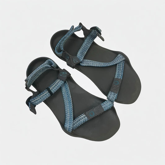 Xero Shoes Z-Trek Blue Strap & Grey Barefoot Hiking Sandals