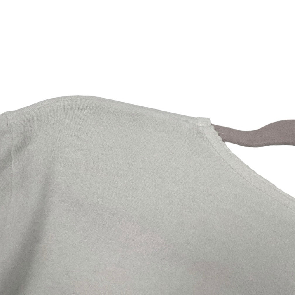 J. Crew Vintage White Short Sleeve Ruffled Trim Crewneck Blouse