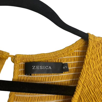 Zesica Yellow Ruched A-Line Maxi Dress