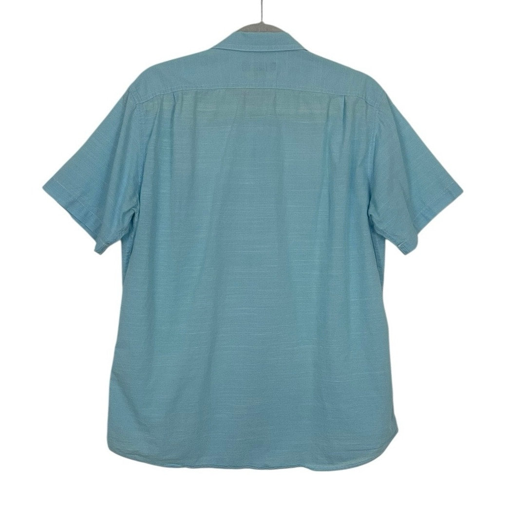 Cremieux Classics Mens Blue Short Sleeve Button Down Shirt