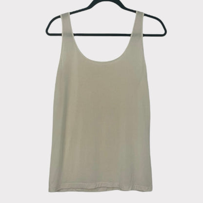 Cream Silky Sheer Tank Top