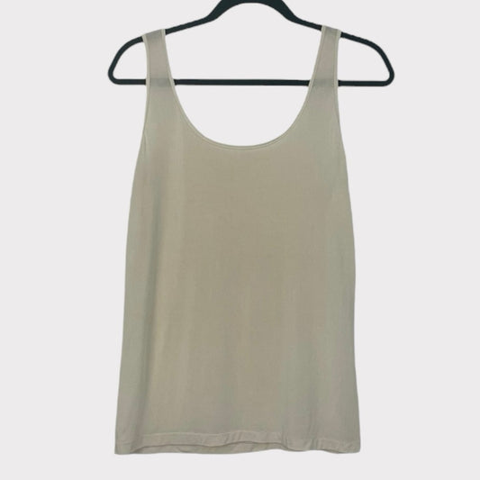 Cream Silky Sheer Tank Top