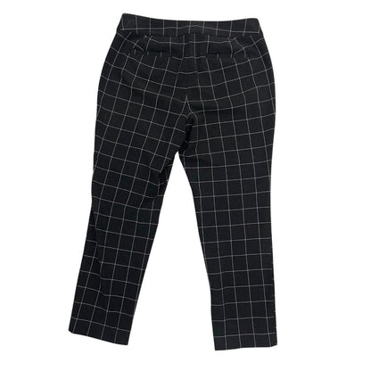 LOFT Julie Dark Grey & Pink Grid Check Plaid Trousers