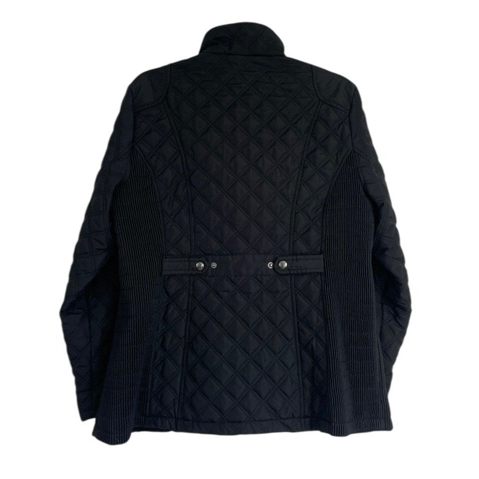 Avenue Black Zip Up Puffer Fitted Winter Coat