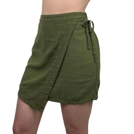 A.N.D. Eawy Olive Green Wrap Mini Skirt