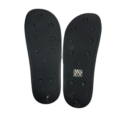 Robin Ruth Aloha Pass It On Black & White Slip-On Slides Sandals