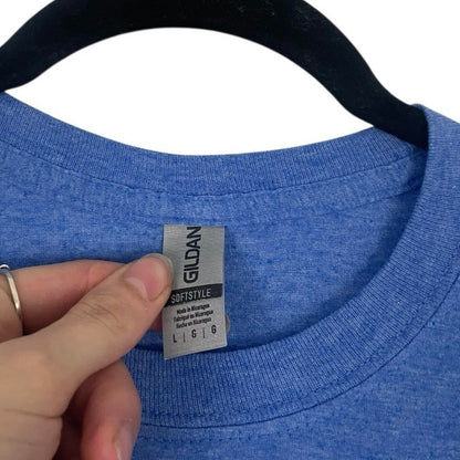 Happy Jack Gildan Softstyle Blue Pop Art Short Sleeve Colorful Graphic Tee