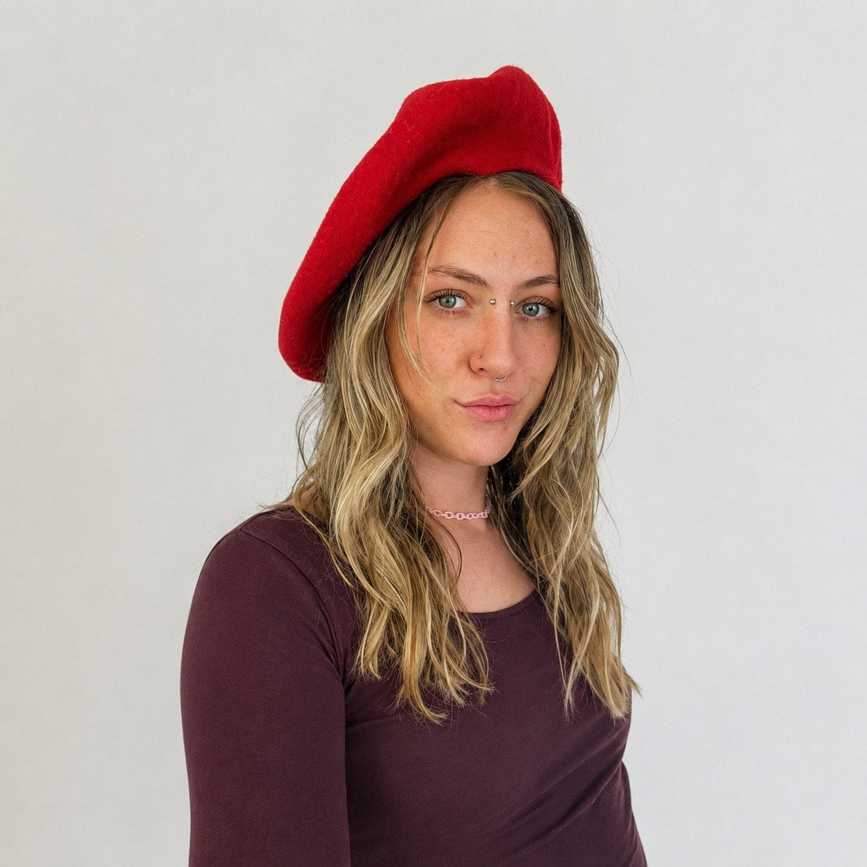 Aris Vintage Pure Wool Red Beret
