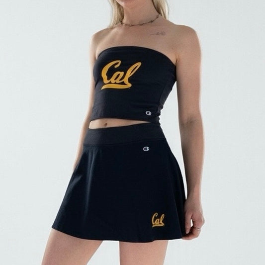 Champion Cal Berkeley Navy Blue & Yellow Bandeau Top & Mini Skort Matching Set